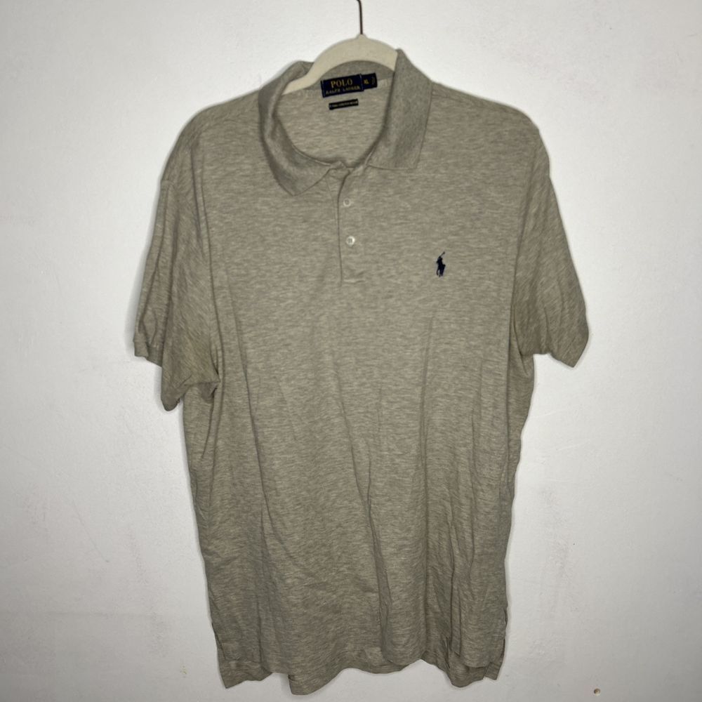 Polo‎ Ralph Lauren Shirt Mens Xl Gray Polo Shirt Short Sleeve Blue Pony